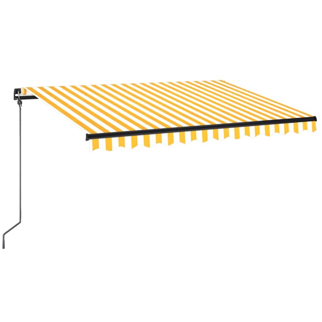 Käsitsi sissetõmmatav varikatus, LED, 350x250 cm kollane, valge