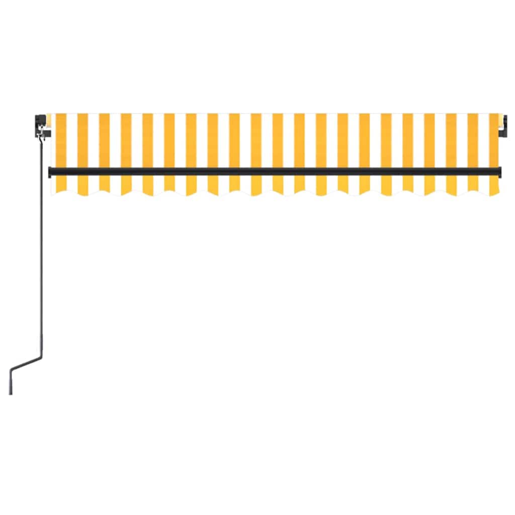 Käsitsi sissetõmmatav varikatus, LED, 350x250 cm kollane, valge