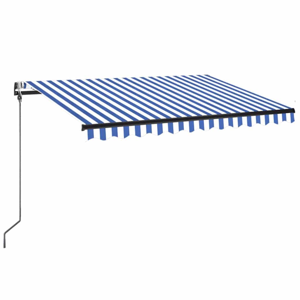 Automaatne varikatus, tuuleandur LED, 350x250 cm, sinine, valge