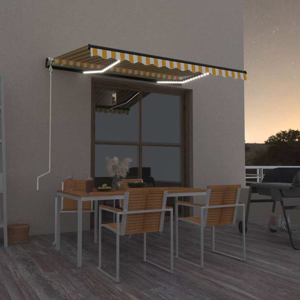 Automaatne varikatus LED, tuuleandur 350x250 cm kollane/valge
