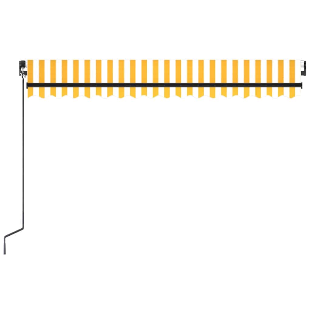 Käsitsi sissetõmmatav varikatus, LED, 450x300 cm kollane, valge