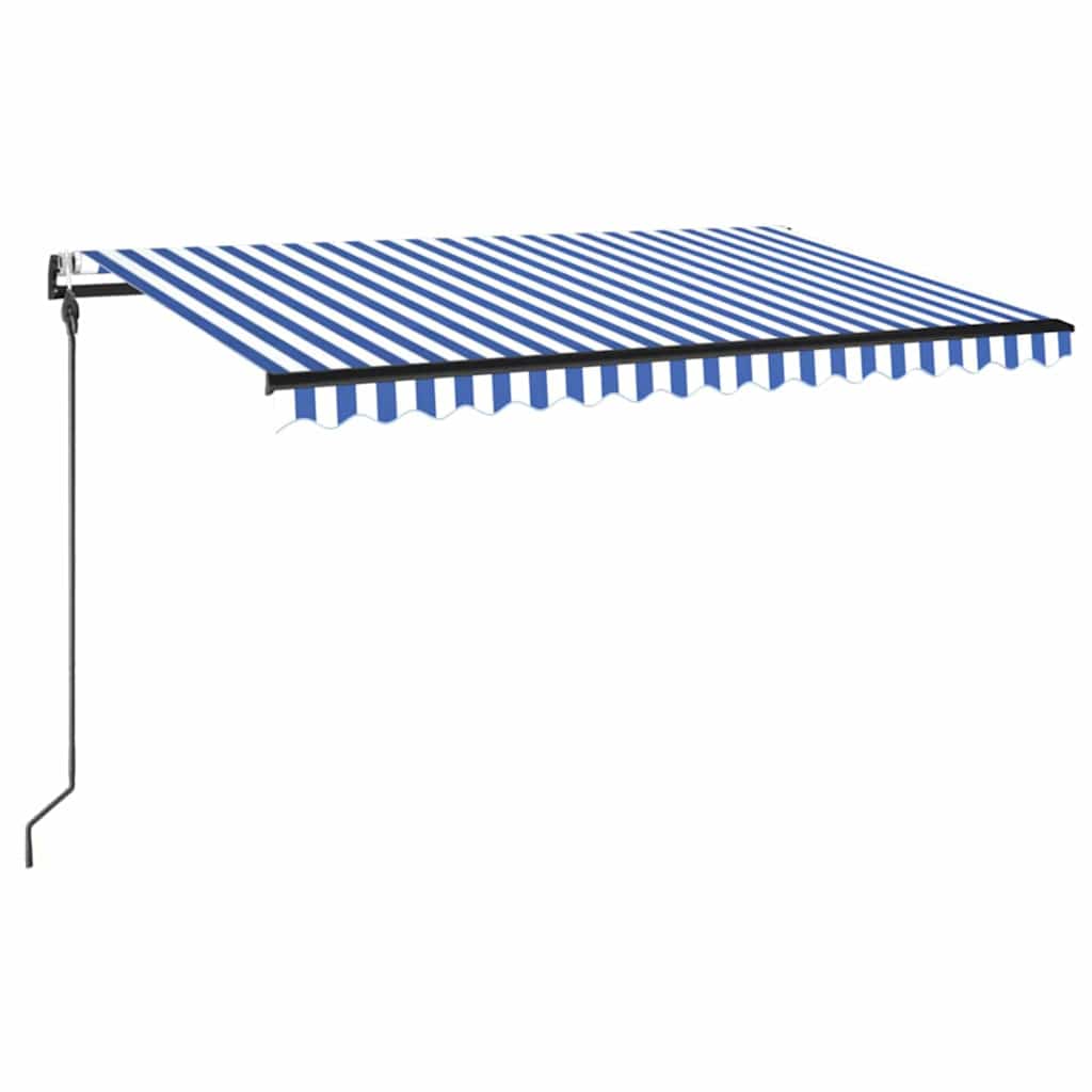 Automaatne varikatus LED ja tuuleandur 450x300 cm sinine, valge
