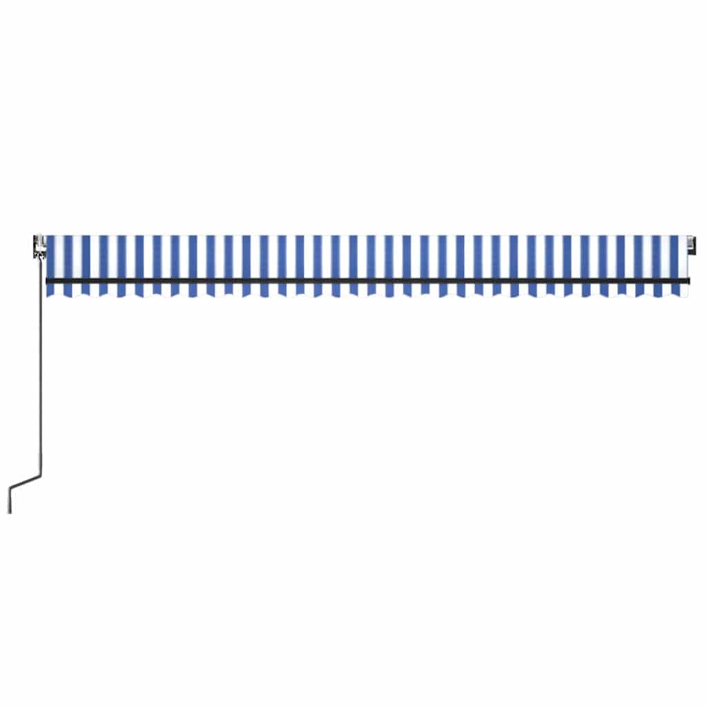 Automaatne varikatus, LED, tuuleandur, 600x300 cm, sinine/valge