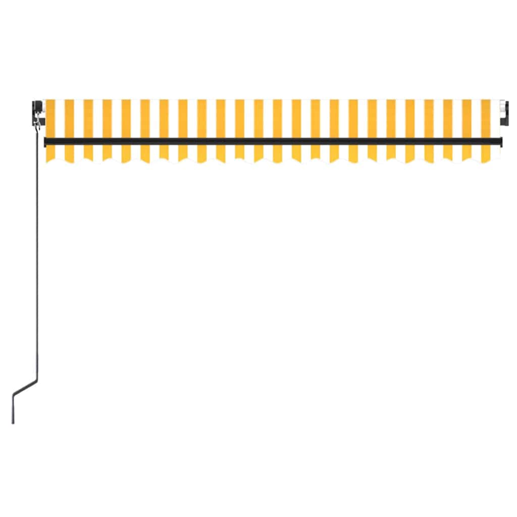 Käsitsi sissetõmmatav varikatus, 400 x 350 cm, kollane ja valge