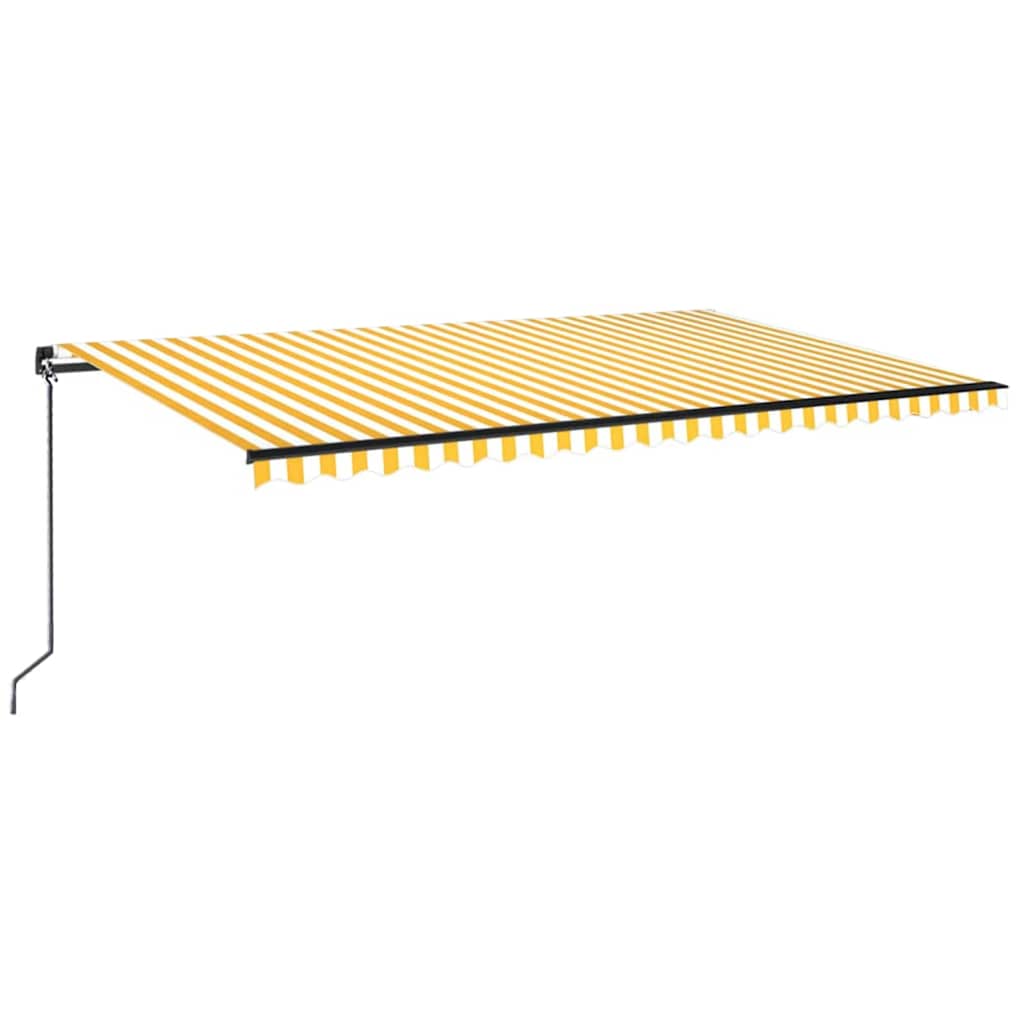 Käsitsi sissetõmmatav varikatus, 500 x 350 cm, kollane ja valge