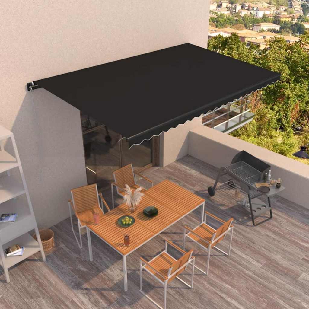 Käsitsi sissetõmmatav varikatus, 500 x 350 cm, antratsiithall