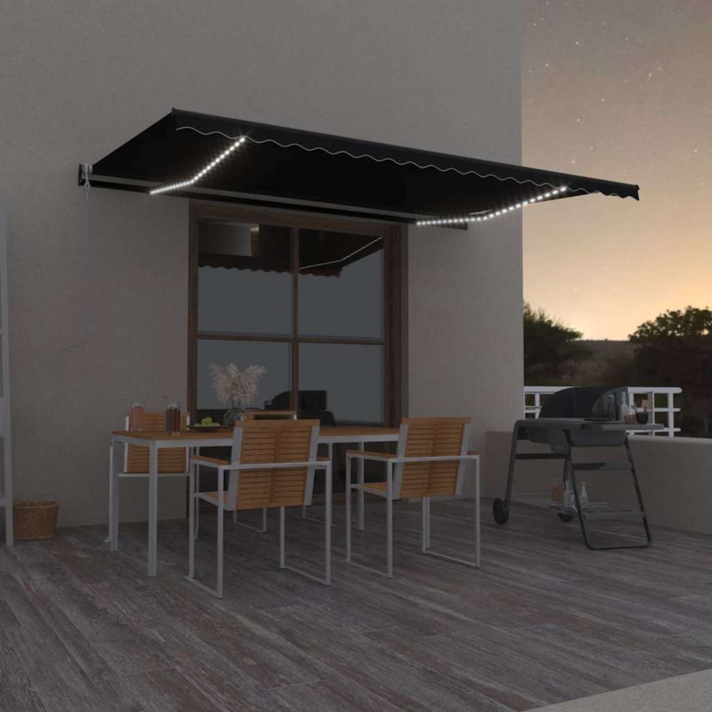 Automaatne varikatus, LED, tuuleandur, 500 x 350 cm antratsiit
