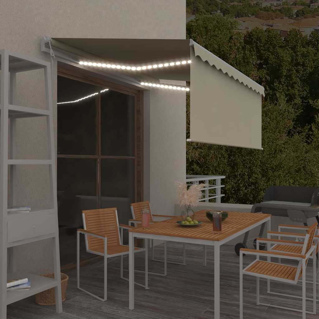 Automaatne varikatus, tuuleandur, LED, 3x2,5 m kreemjas