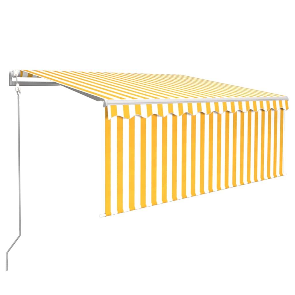 Automaatne varikatus, tuuleandur LED, 3,5x2,5 m, kollane, valge