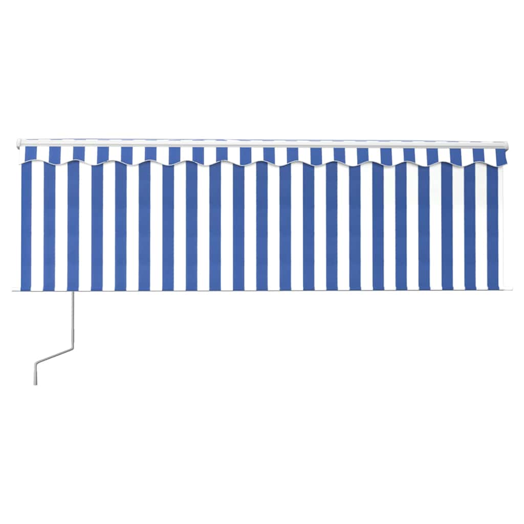 Automaatne varikatus rulooga, 4 x 3 m, sinine/valge