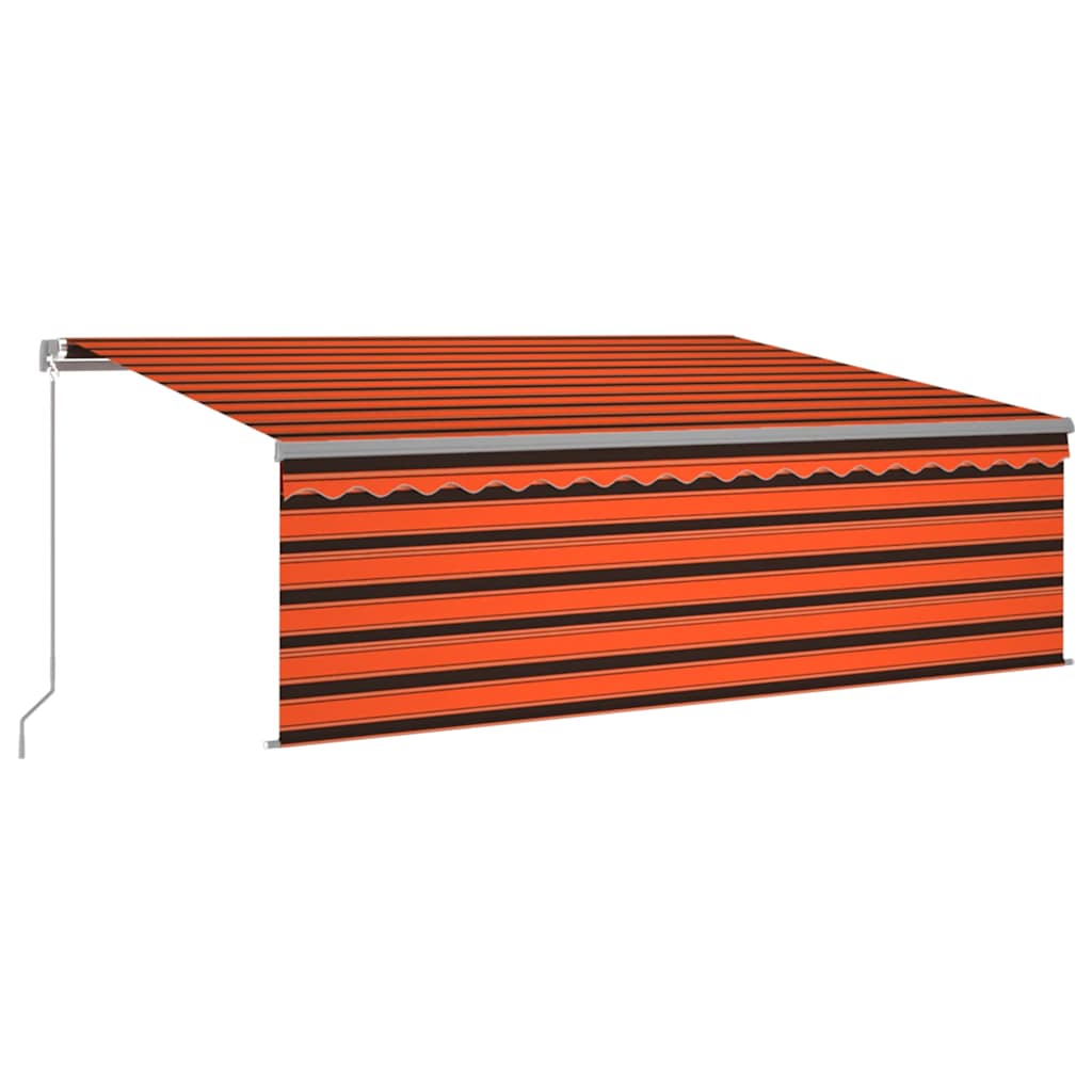 Käsitsi sissetõmmatav varikatus rulooga, 4,5x3 m, oranž/pruun