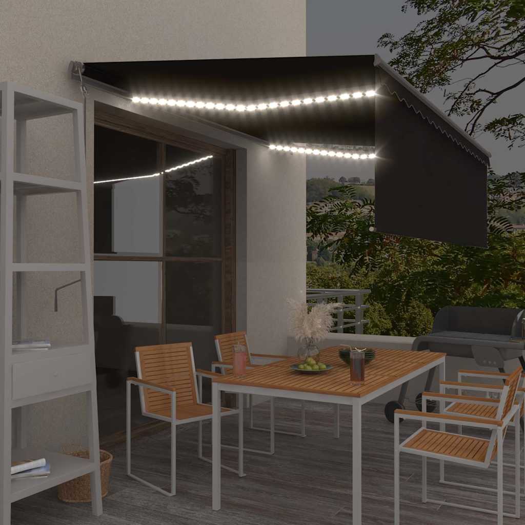 Automaatne varikatus LED ja tuuleandur 4,5 x 3 m antratsiithall