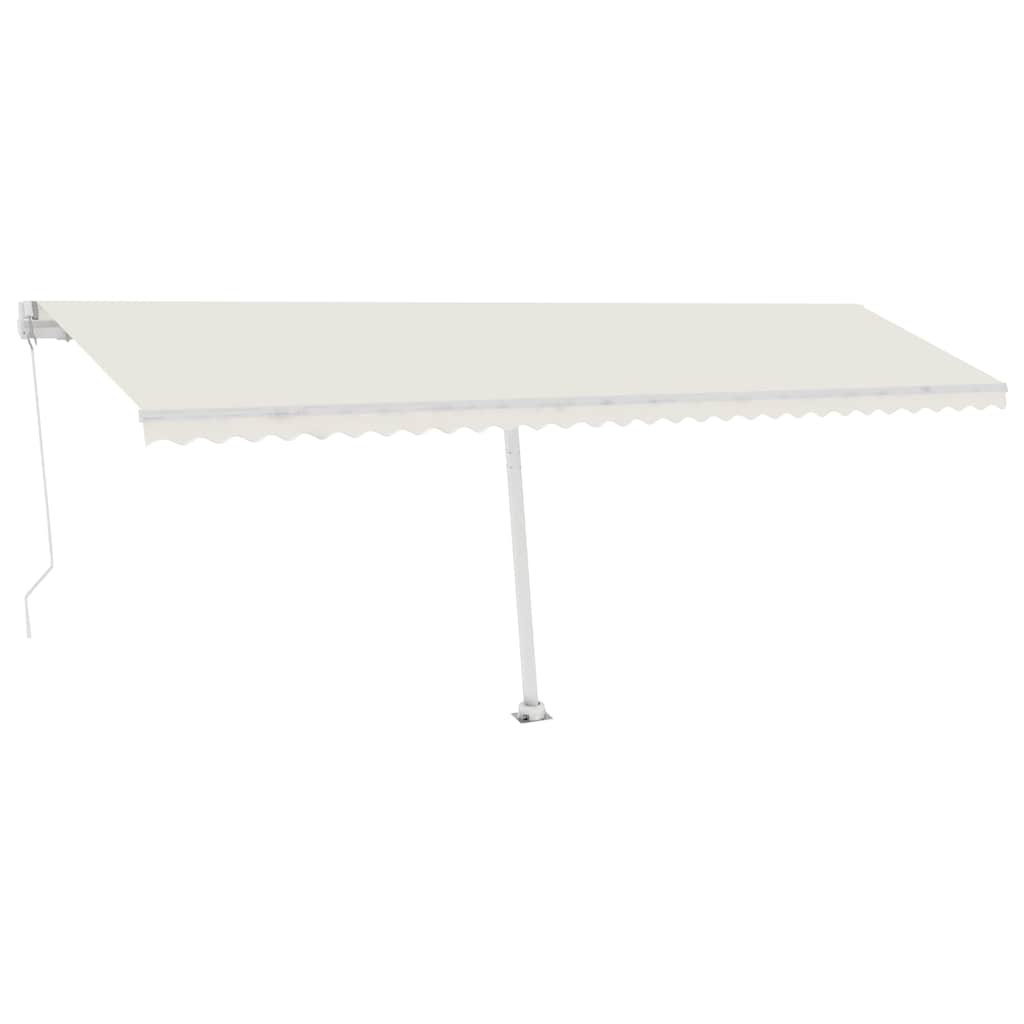 Iseseisev käsitsitõmmatav varikatus, 600 x 300 cm, kreemjas