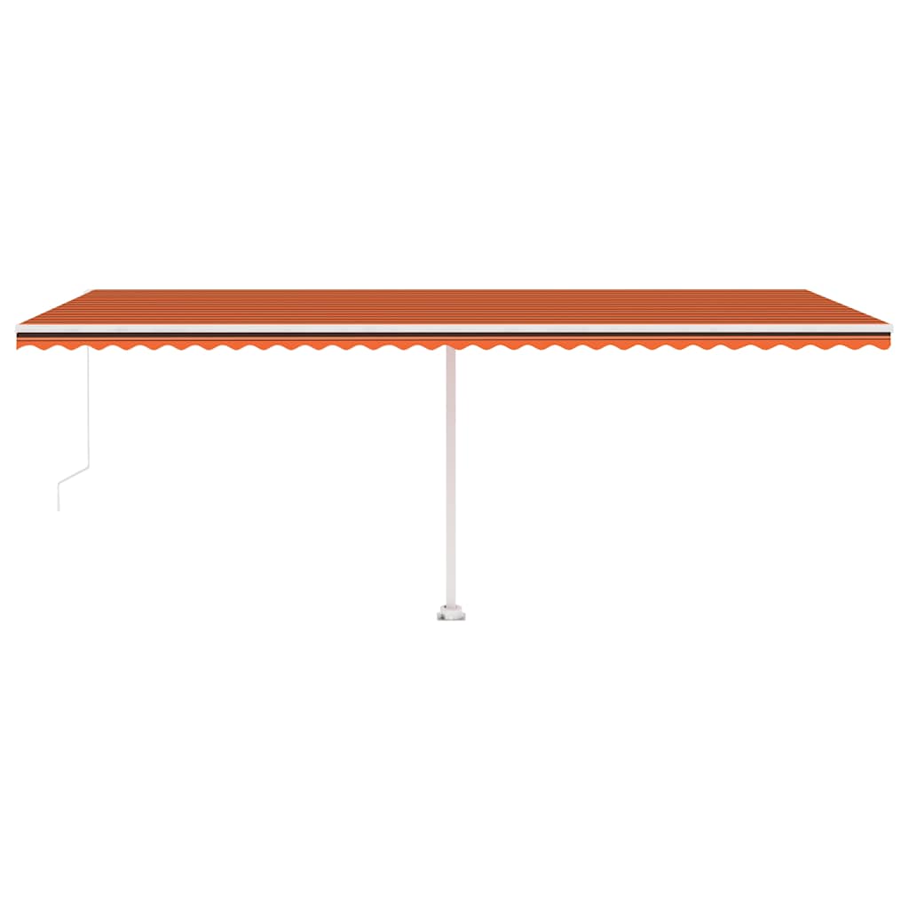 Iseseisev käsitsitõmmatav varikatus, 600 x 300 cm, oranž/pruun