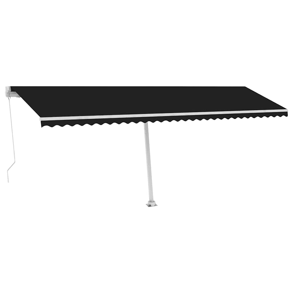 Käsitsi sissetõmmatav varikatus LED, 600x300 cm, antratsiithall