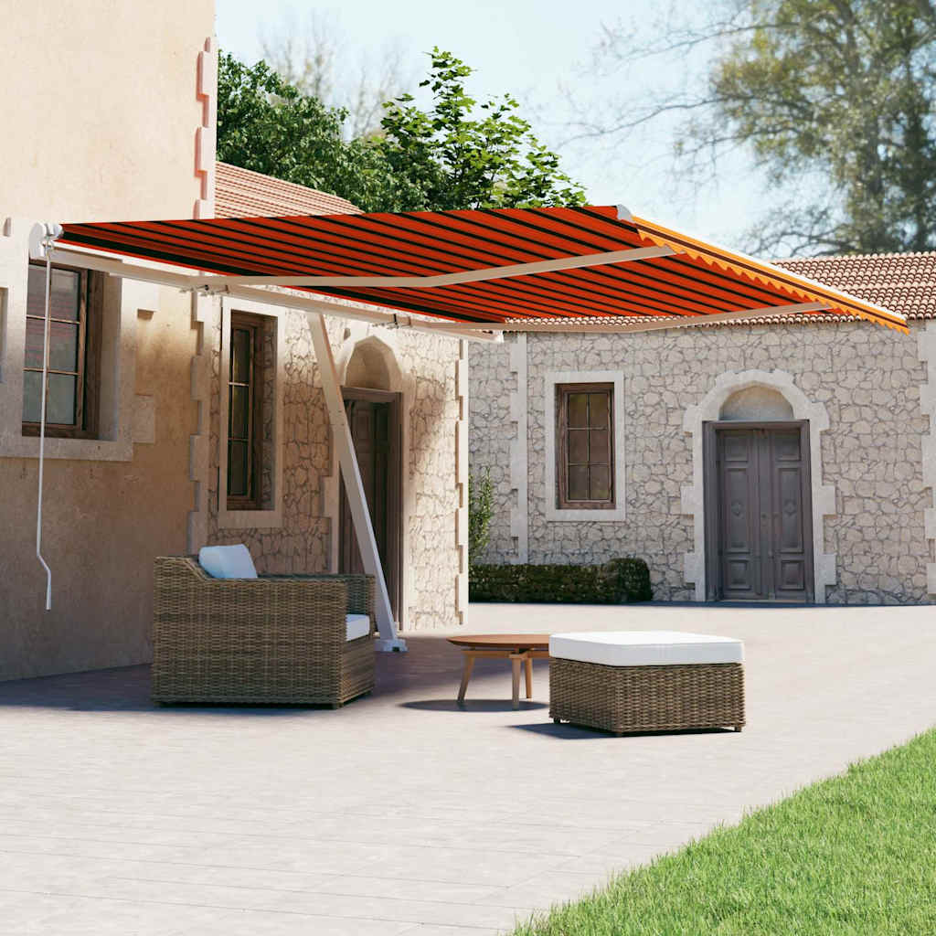 Iseseisev automaatne varikatus 600x300 cm oranž/pruun