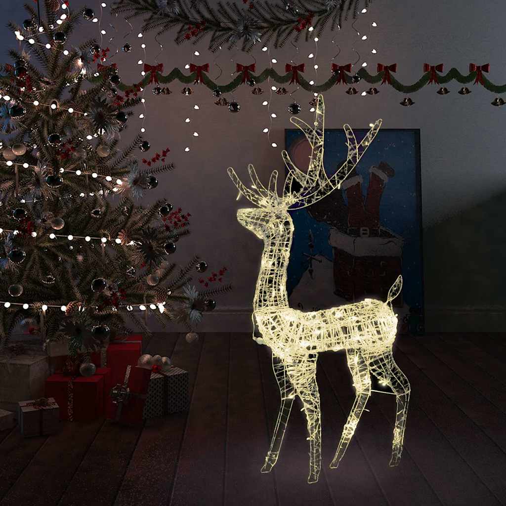 Akrüülist põhjapõder, 140 LEDi, 128 cm, soe valge