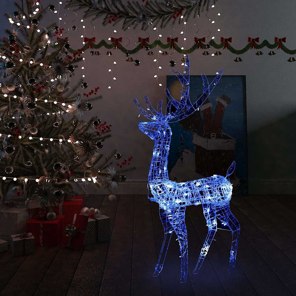 Akrüülist põhjapõder, 140 LEDi, 128 cm, sinine
