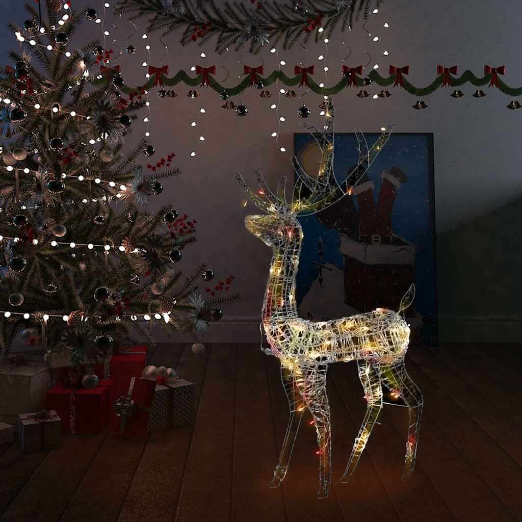 Akrüülist põhjapõder, 140 LEDi, 128 cm, värviline