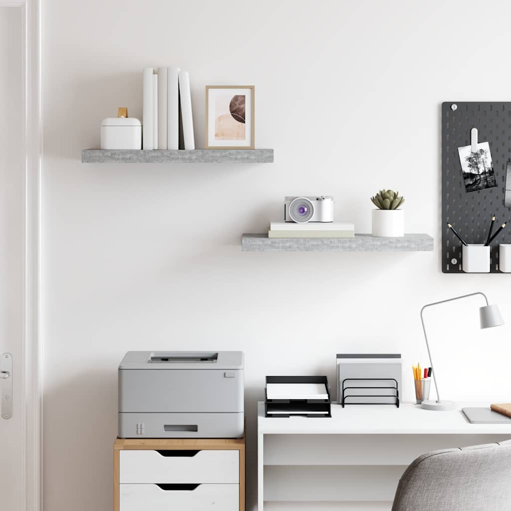 Seinariiulid, 2 tk, betoonhall, 60 x 23,5 x 3,8 cm MDF