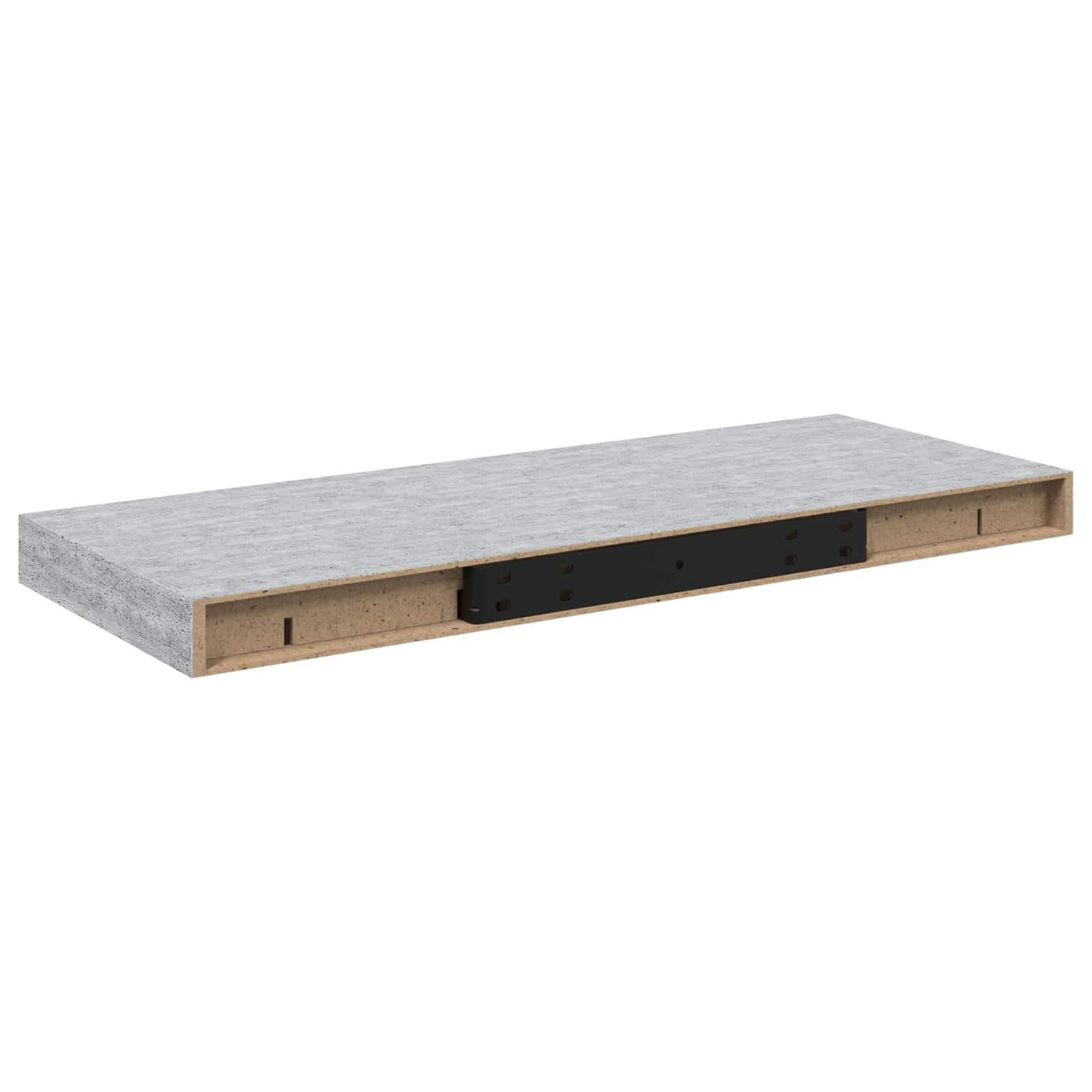 Seinariiulid, 2 tk, betoonhall, 60 x 23,5 x 3,8 cm MDF