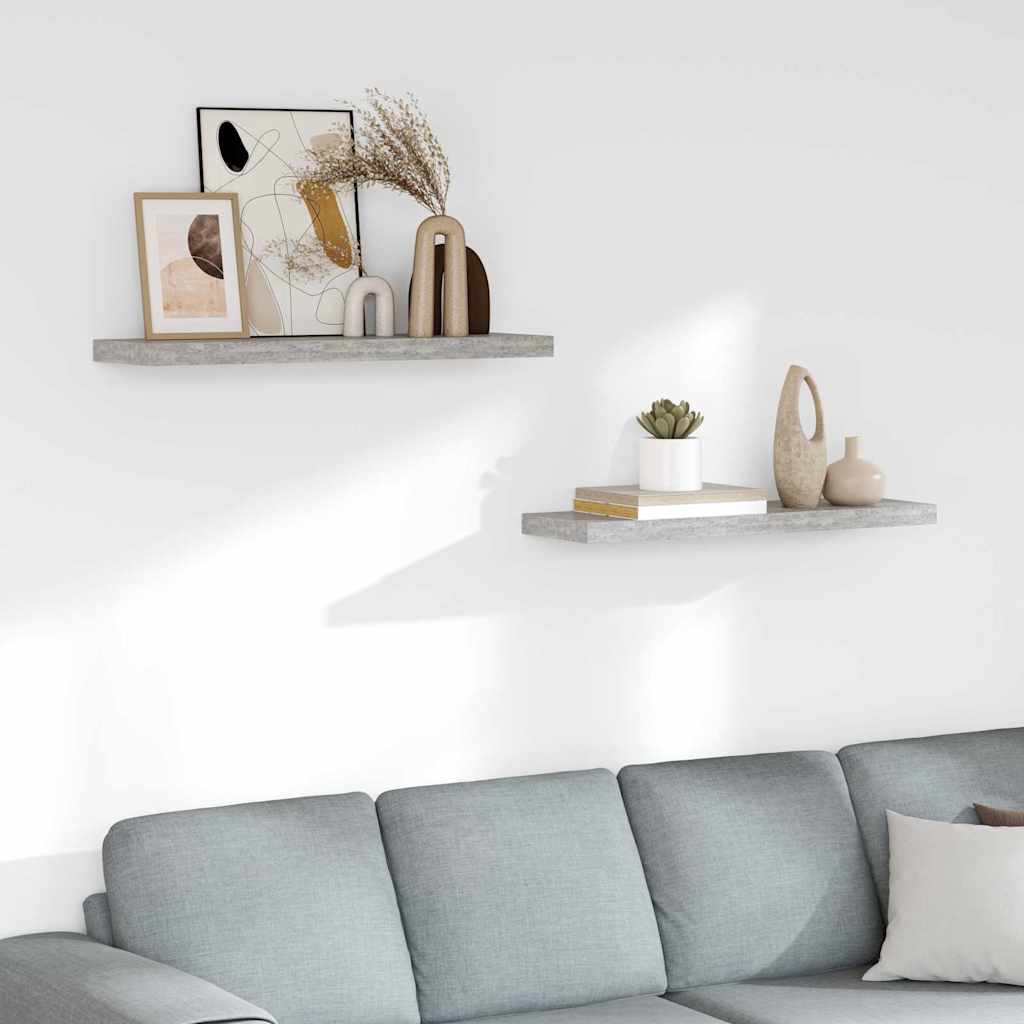 Seinariiulid 2 tk, betoonhall, 80 x 23,5 x 3,8 cm MDF