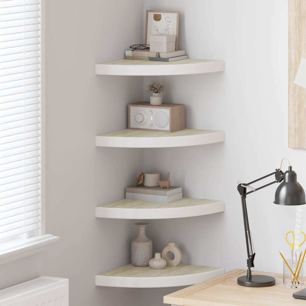 Nurgariiulid 4 tk, tamm ja valge, 35 x 35 x 3,8 MDF