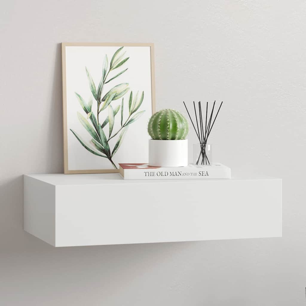 Sahtliga seinariiul, valge, 40x23,5x10 cm MDF