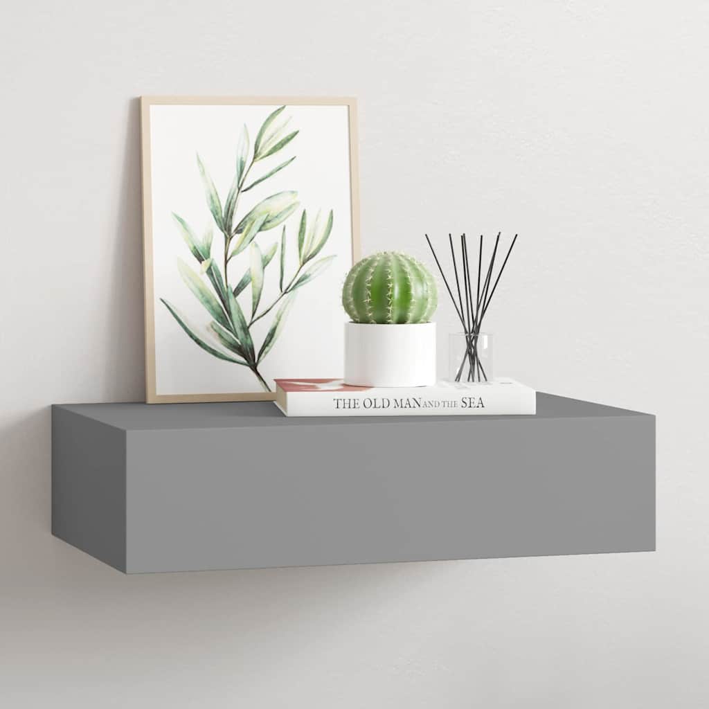 Sahtliga seinariiul, hall 40x23,5x10 cm MDF