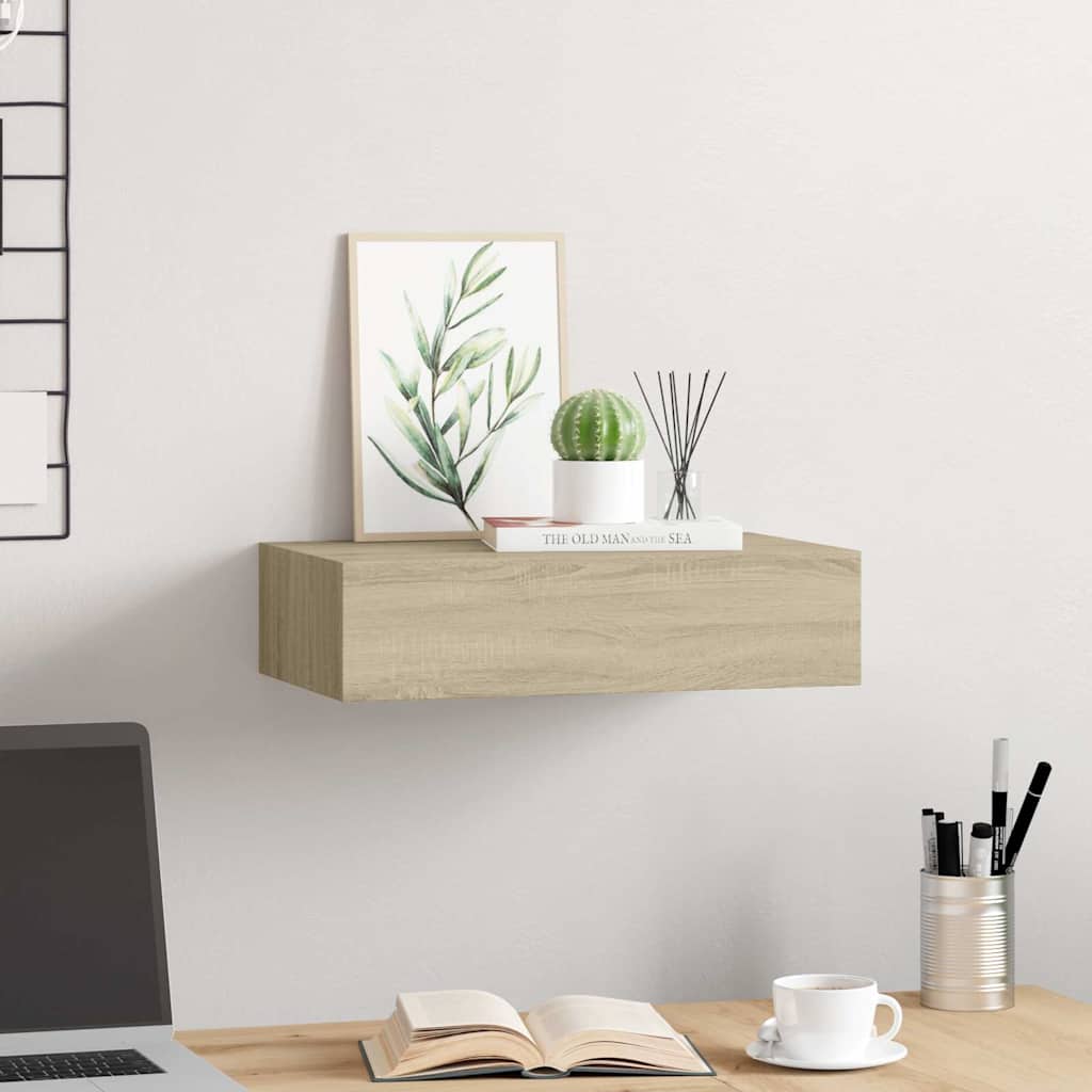Sahtliga seinariiul, tamm 40x23,5x10 cm MDF