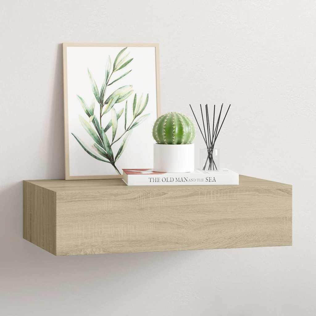 Sahtliga seinariiul, tamm 40x23,5x10 cm MDF