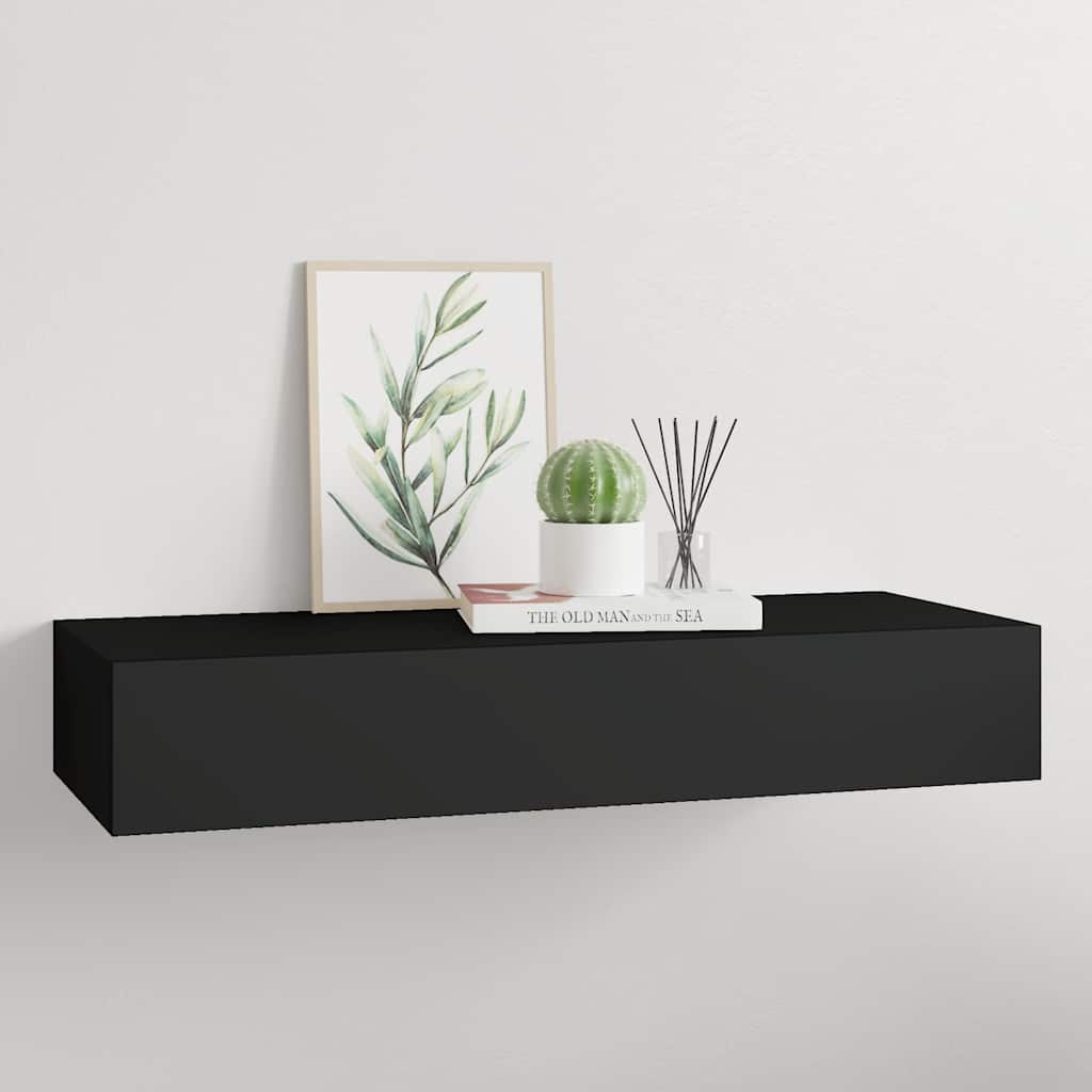 Sahtliga seinariiul, must 60x23,5x10 cm MDF