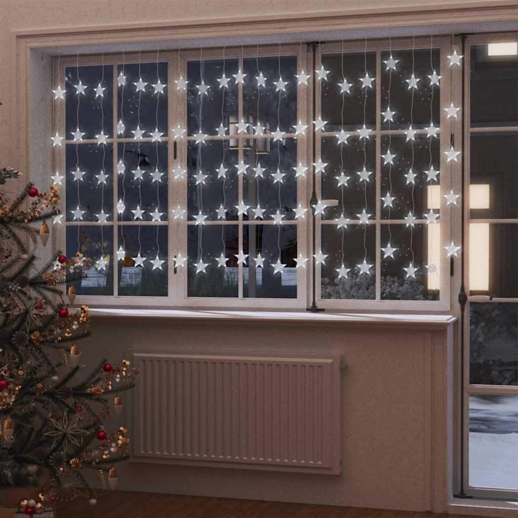 LED-valguskardin tähtedega, 500 LEDi, külm valge, 8 funktsiooni
