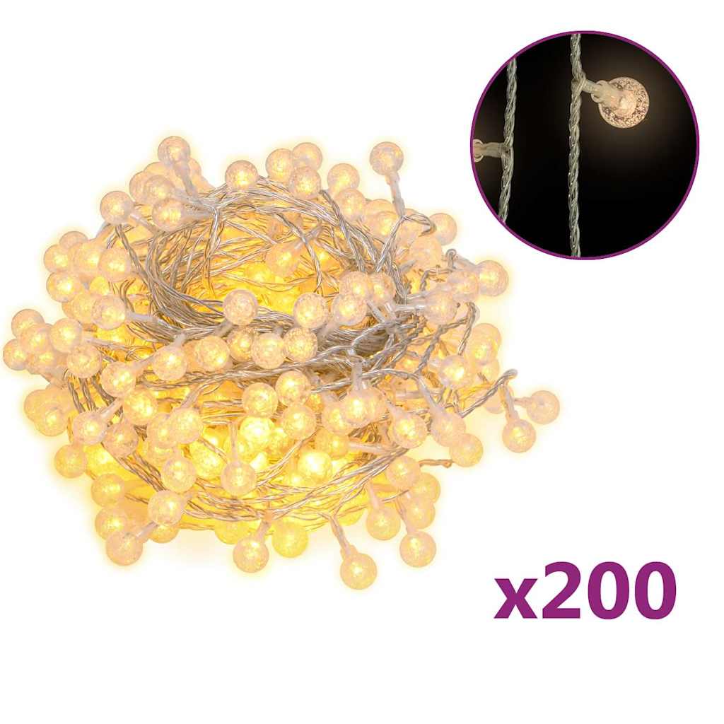 Haldjatulede kett 20 m, 200 LEDi, soe valge, 8 funktsiooni