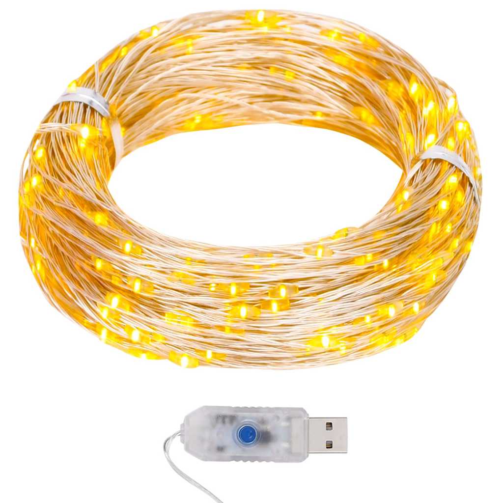 LED-haldjatulede kett 40m, 400 LEDi, soe valge, 8 funktsiooni