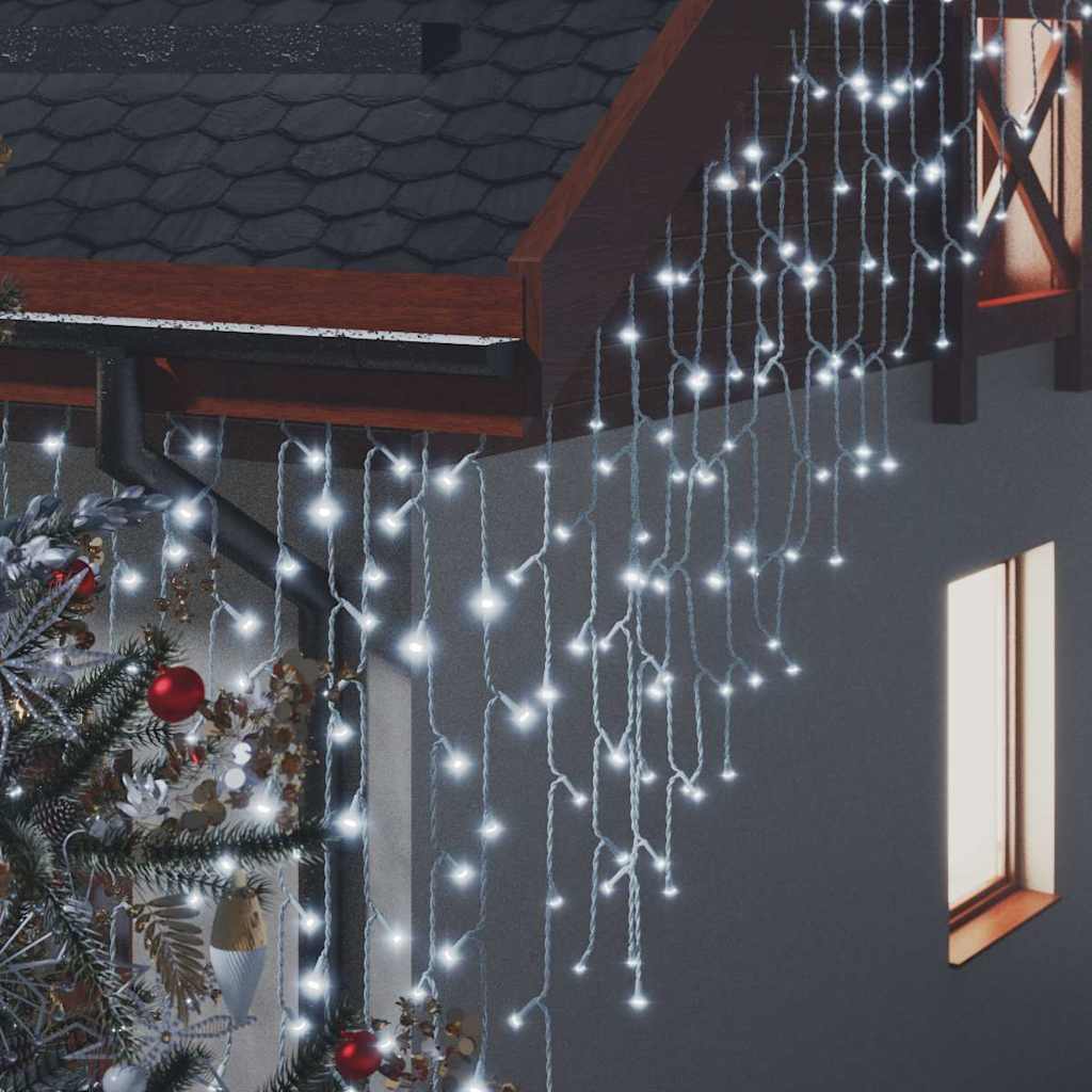 LED-valguskardin, 10 m, 400 LEDi, külm valge, 8 funktsiooni