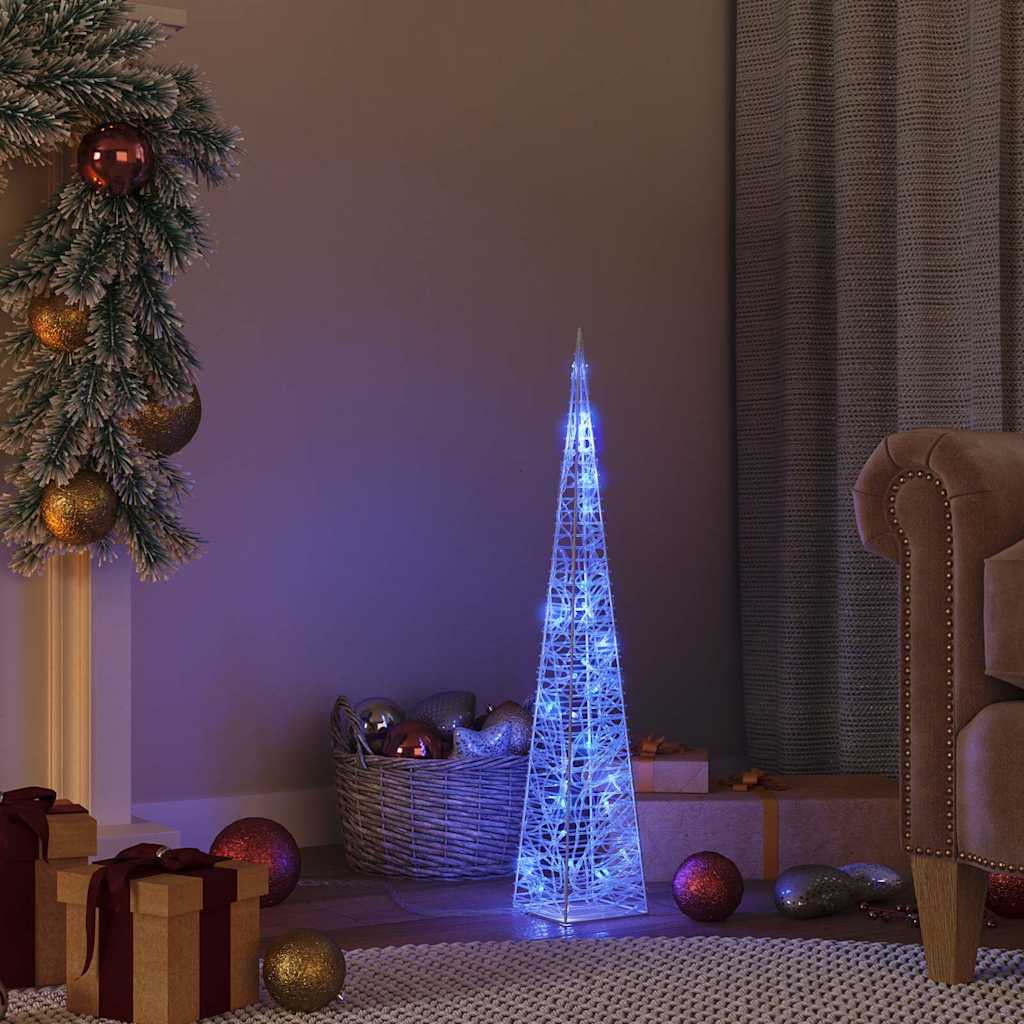 Akrüülist valguskoonus, LED-tuli, sinine 60 cm