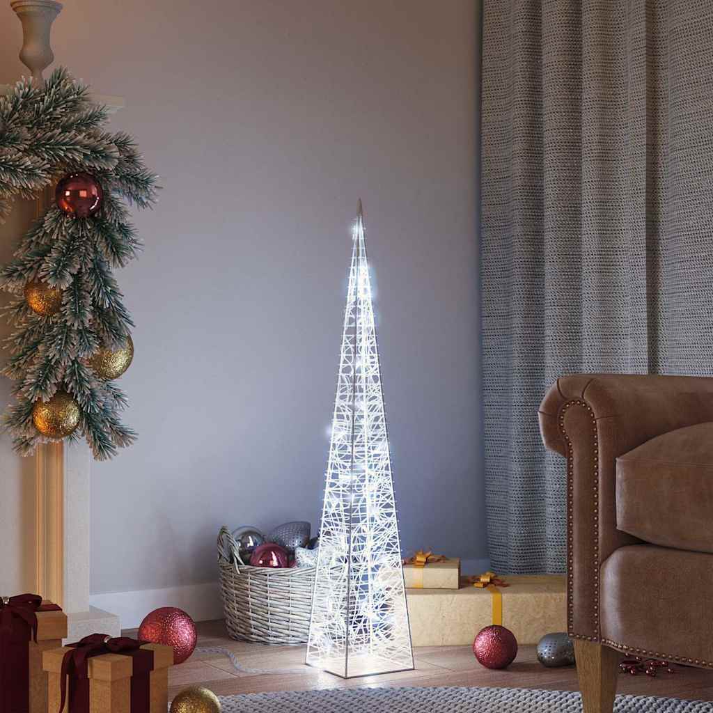 Akrüülist valguskoonus, LED-tuli, külm valge 90 cm