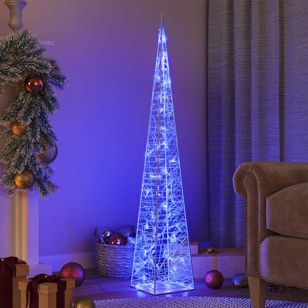 Akrüülist valguskoonus, LED-tuli, sinine 120 cm