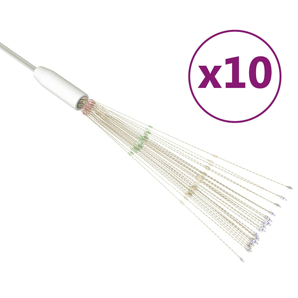 Õue ilutulestiku tuled, 10 tk, mitmevärviline, 20 cm, 1400 LEDi