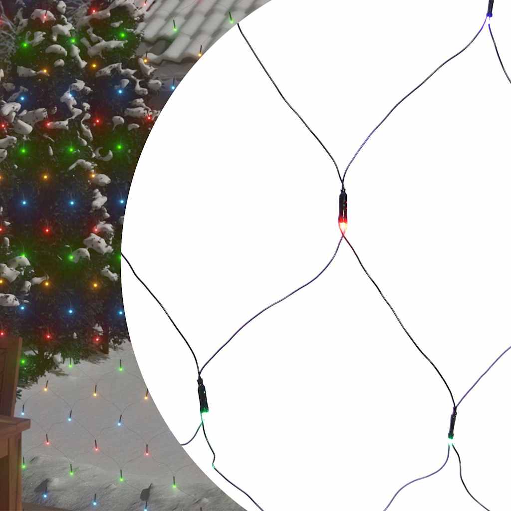 Jõulutulede võrk, värviline, 3 x 3 m, 306 LEDi, siseruumi, õue