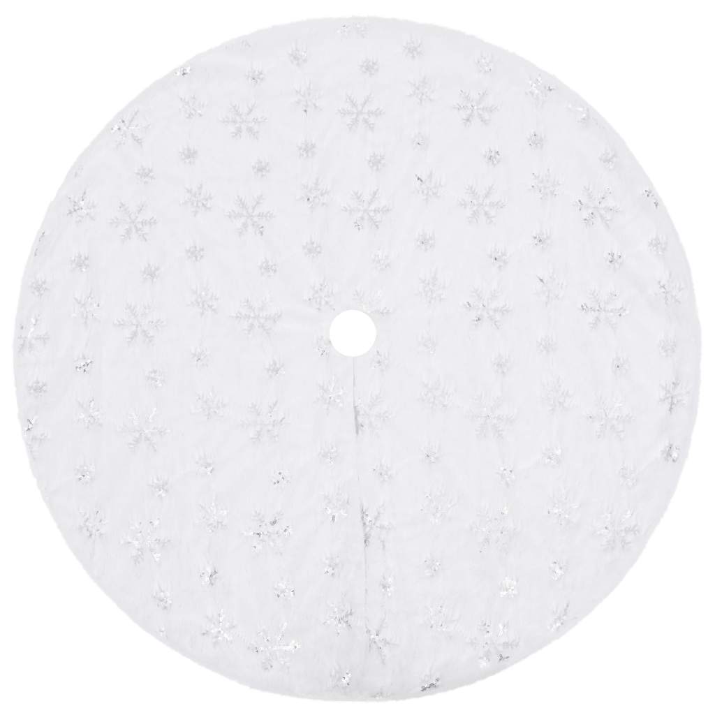 Luksuslik jõulupuu seelik, valge, 150 cm, kunstkarusnahk
