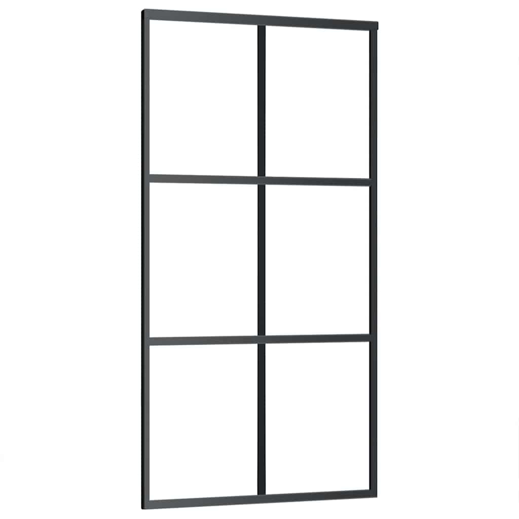 Liuguks, ESG-klaas ja alumiinium, 102x205 cm, must