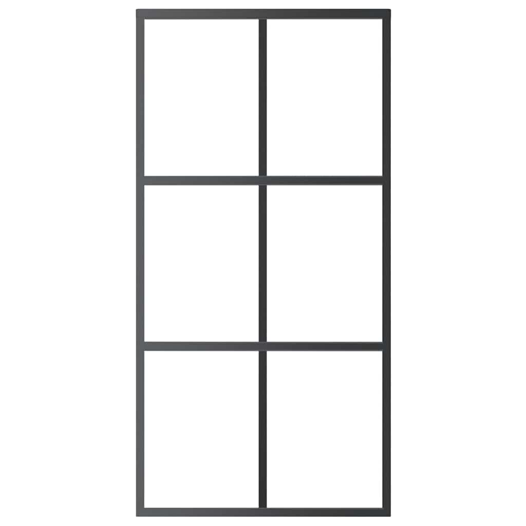 Liuguks, ESG-klaas ja alumiinium, 102x205 cm, must