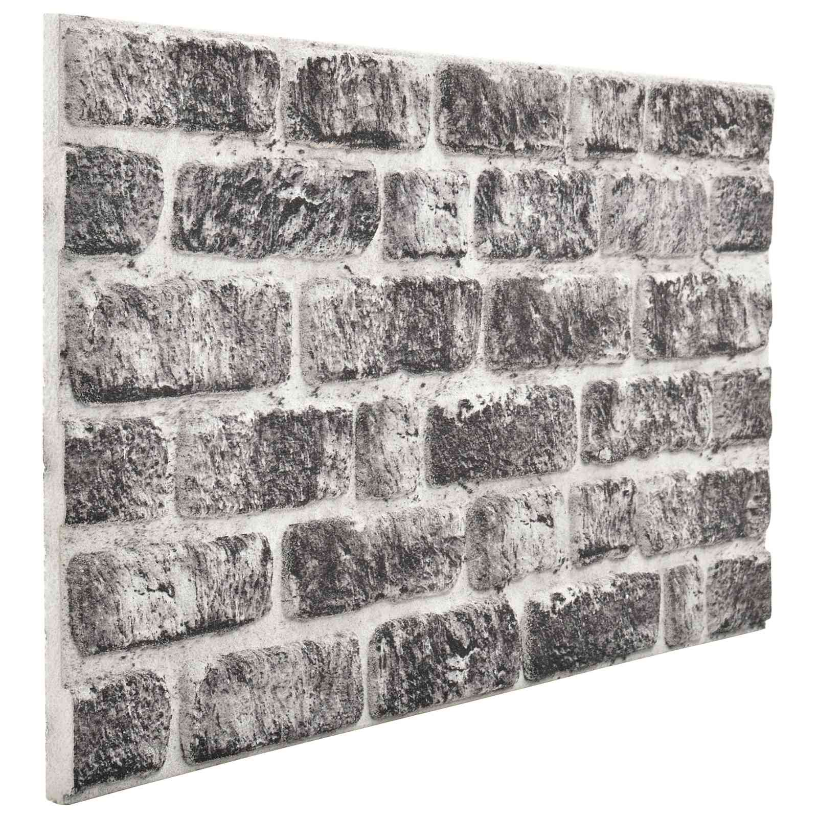 Seinapaneelid 10 tk 100 x 50 cm Tumehall ja Valge EPS vaht