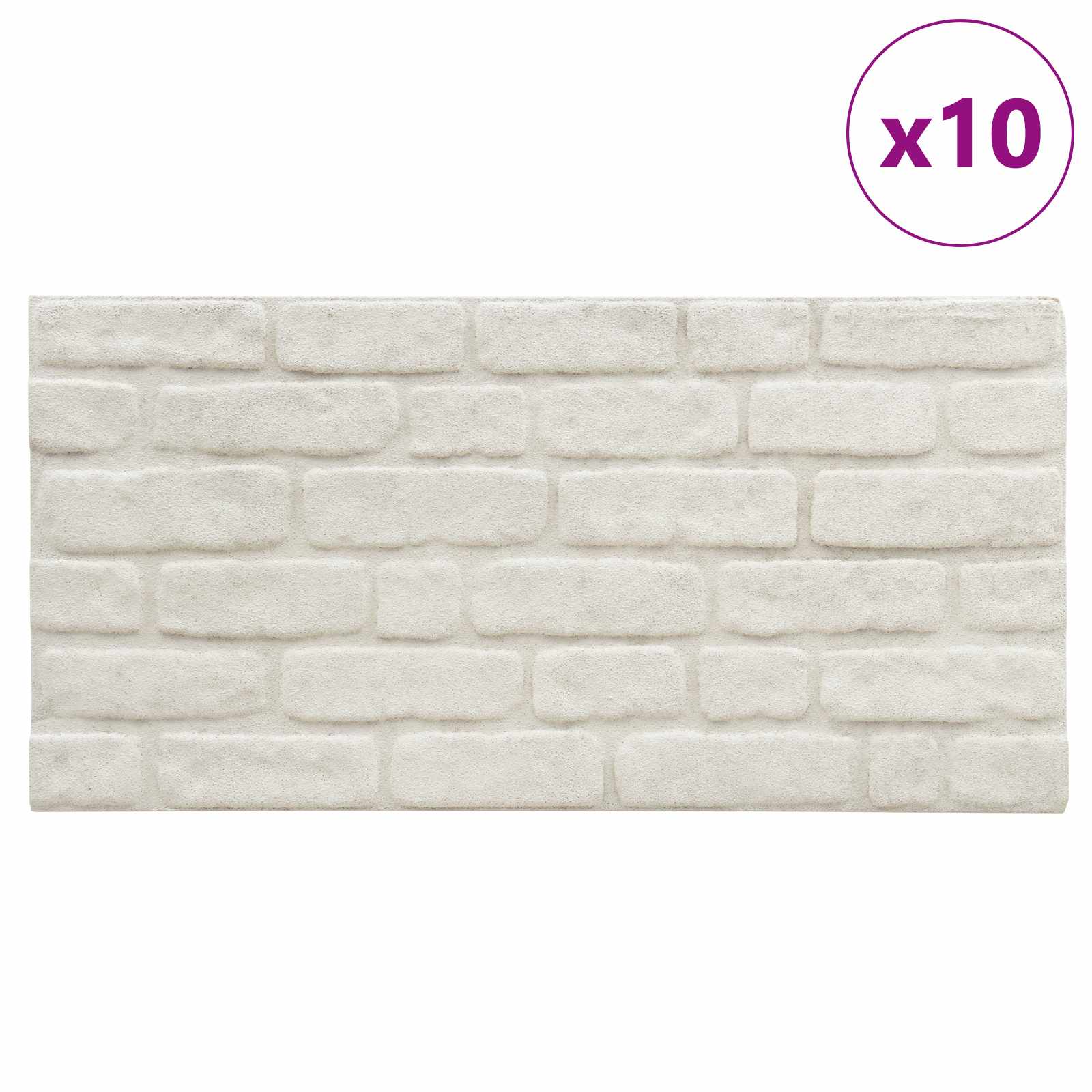 Seinapaneelid 10 tk 100 x 50 cm Valge EPS vaht