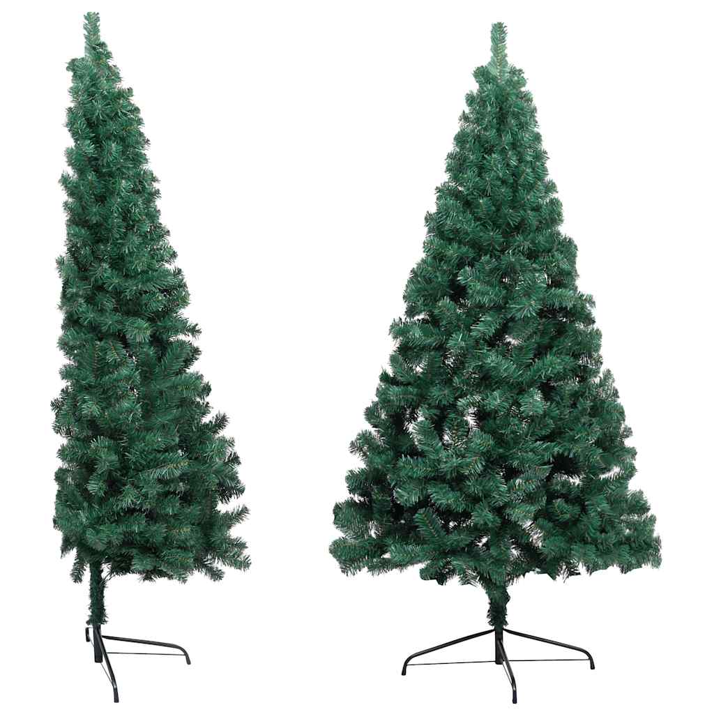 Valgustusega poolik kunstkuusk alusega, roheline, 240 cm