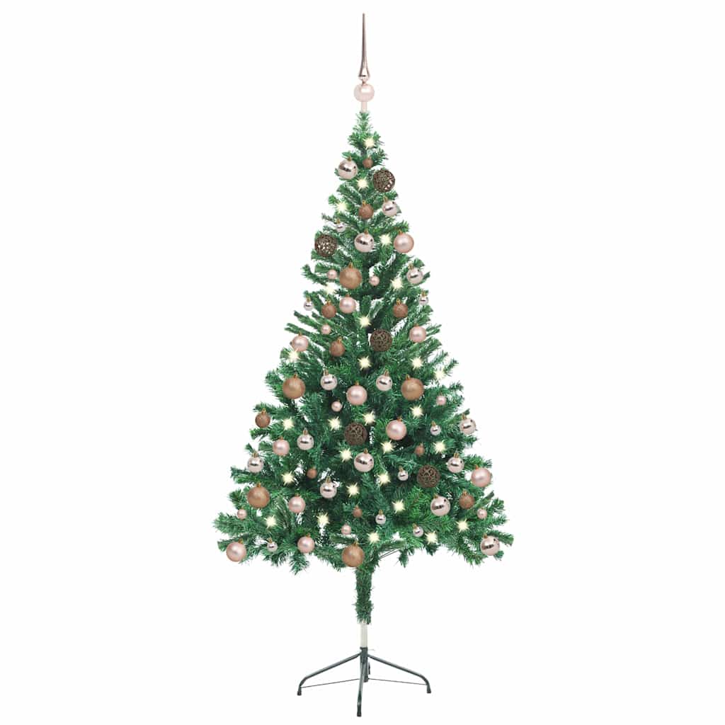 Valgustatud kunstkuusk kuulidega 150 cm, 360 oksa