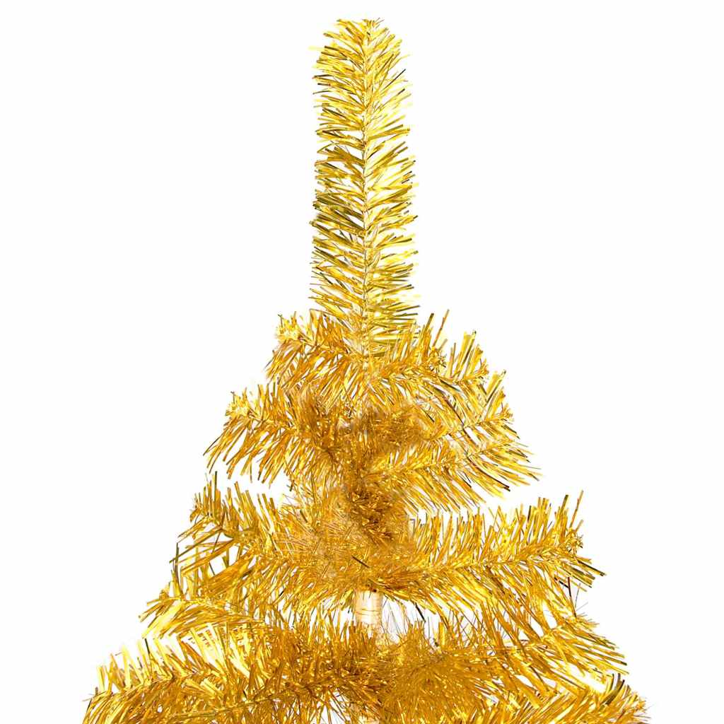 Valgustusega kunstkuusk kuulidega, kuldne, 120 cm, PET