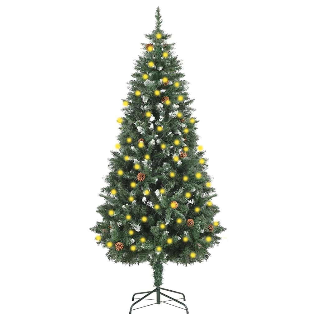 Valgustusega kunstkuusk männikäbidega, 180 cm